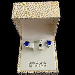 Nanette Lenore earrings cubic zirconia in sapphire blue